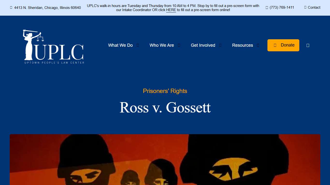 Ross v. Gossett : Prisoners' Rights : What We Do : Uptown People's Law Center